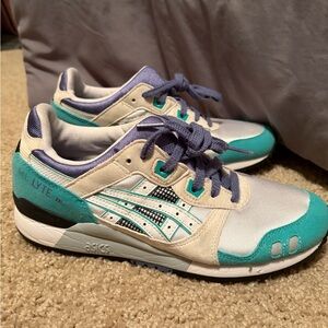 ASICS GEL-Lyte III Sneakers Women’s 5.5 White Teal Purple Retro Running Shoes